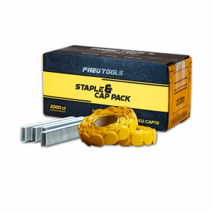 plastic roll caps 7/8" staples for house wrap, black paper, underlayment, foam board, silt fence, lumber wrap