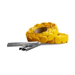 plastic roll caps 3/8" staples for house wrap, black paper, underlayment, lumber wrap